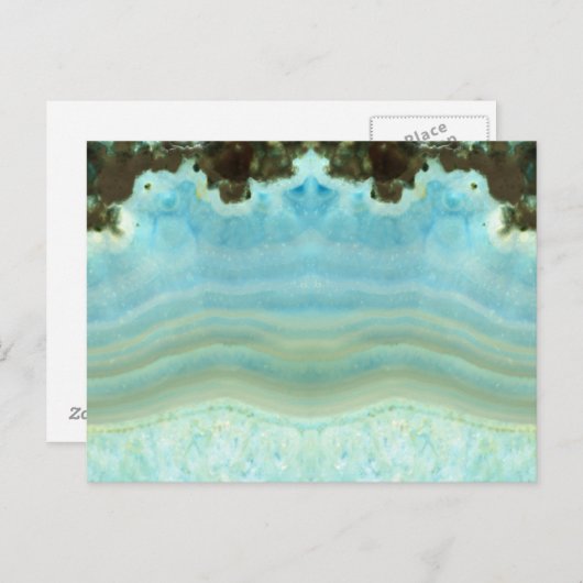 Crystal 空白の Blue日付パーティーの保存 案内ポストカード (正面/裏面)