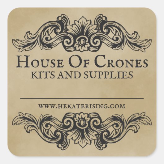 Crystal 空白の Herb Spell Supply Business Labels スクエアシール (正面)