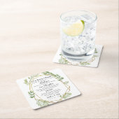 crystal 結婚's greeneryパーティー/s 結婚thank you スクエアペーパーコースター (インサイチュ)