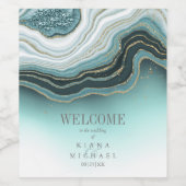 Crystal Agateの結婚ウェルカムティール(緑がかった色)ID825 ワインラベル (シングルラベル)