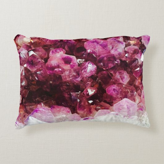 Crystal amethyst purple mineral アクセントクッション (正面)