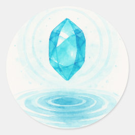 Crystal and Water Sticker – Peaceful Energy Aesthe ラウンドシール