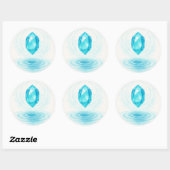 Crystal and Water Sticker – Peaceful Energy Aesthe ラウンドシール (シート)