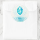 Crystal and Water Sticker – Peaceful Energy Aesthe ラウンドシール (バッグ)