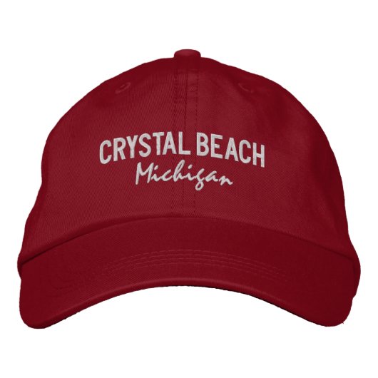 Crystal Beach Michigan Embroidered Hat 刺繍入りキャップ (正面)