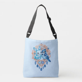 Crystal Blue Bunny and Blue Jay Heart クロスボディバッグ