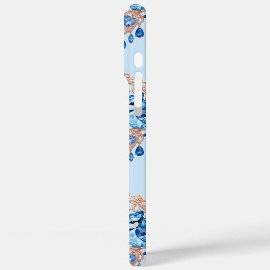 Crystal Blue Bunny and Blue Jay Heart Case-Mate iPhoneケース (裏面 / 左)