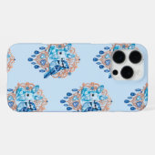 Crystal Blue Bunny and Blue Jay Heart iPhoneケース (裏面横)