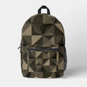 Crystal Blue Low‑Poly Geometric Backpack プリントバックパック (正面)