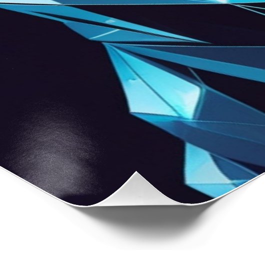 Crystal Cat Geometric Vector Art ポスター (コーナー)