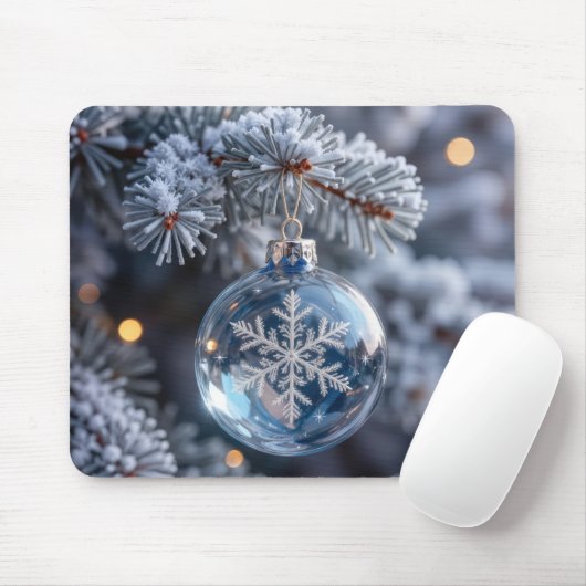 Crystal Christmas Snowflake Ornament マウスパッド (マウス)