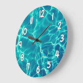 Crystal Clear Blue Water Wall Clock Nature Decor ラージ壁時計 (傾斜)