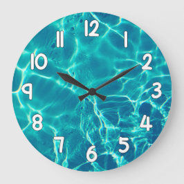 Crystal Clear Blue Water Wall Clock Nature Decor ラージ壁時計