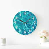 Crystal Clear Blue Water Wall Clock Nature Decor ラージ壁時計 (ホーム)