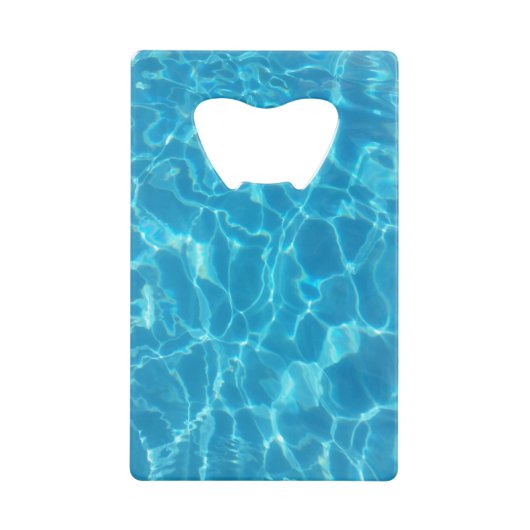 Crystal Clear Sky Blue Pool Water クレジットカード栓抜き (正面)