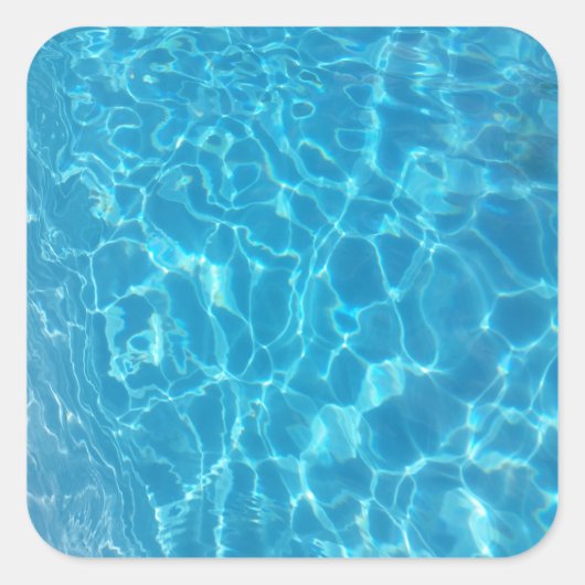 Crystal Clear Sky Blue Pool Water スクエアシール (正面)
