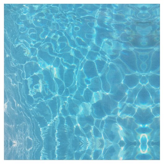 Crystal Clear Sky Blue Pool Water ファブリック (クローズアップ)