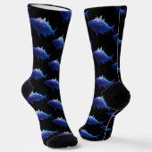 Crystal Crest Whale - Ocean Whales Print ソックス (傾斜あり)