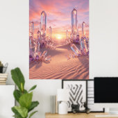 Crystal Desert Sunset Fantasy Art ポスター (ホームオフィス)