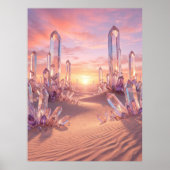 Crystal Desert Sunset Fantasy Art ポスター (正面)