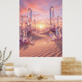 Crystal Desert Sunset Fantasy Art ポスター (キッチン)