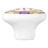 Crystal Dragonfly with faux 2D graphic gemstones セラミックノブ (側面)