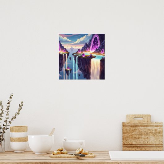 Crystal Falls of Light in Floating Dream Isles ポスター (キッチン)