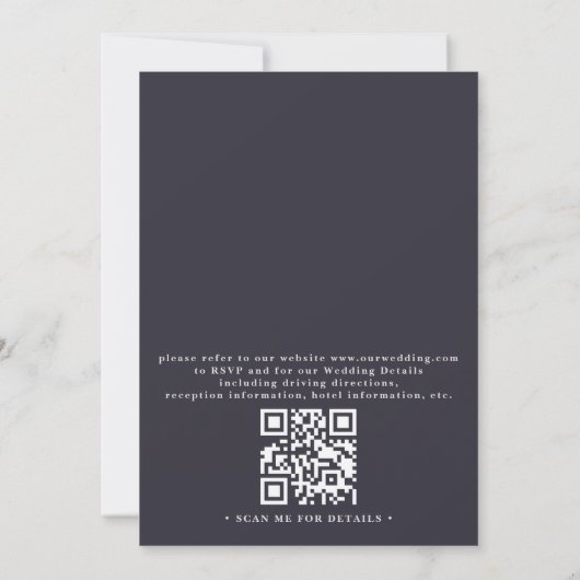 Crystal Forest Rustic Moon Night QR Code Wedding 招待状 (裏面)