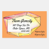 Crystal Gem Frame for Company Personal Info Square 長方形シール (正面)