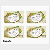 Crystal Gem Frame for Company Personal Info Square 長方形シール (シート)