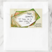 Crystal Gem Frame for Company Personal Info Square 長方形シール (バッグ)