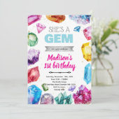 Crystal Gemstone Birthday Invitation 招待状 (スタンド正面)