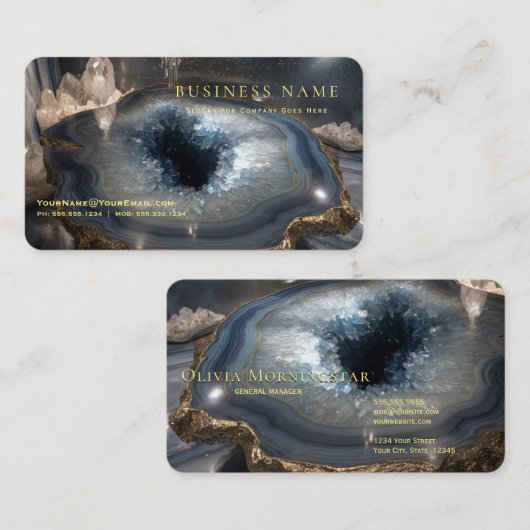 Crystal Geode Metaphysical  名刺 (正面/裏面)