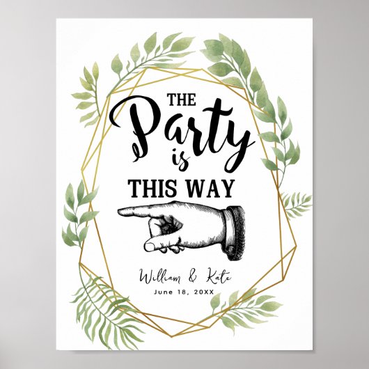 crystal greenery foliage THIS WAY FINGER POINTING ポスター (正面)