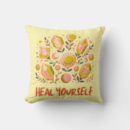 Crystal Healing Throw Pillow  Spiritual Home Decor クッション