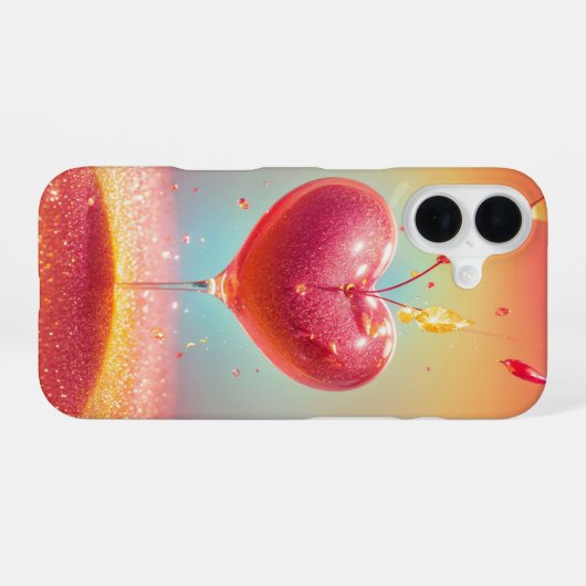 Crystal Heart Cocktail Phone Case iPhone 16ケース (裏面横)