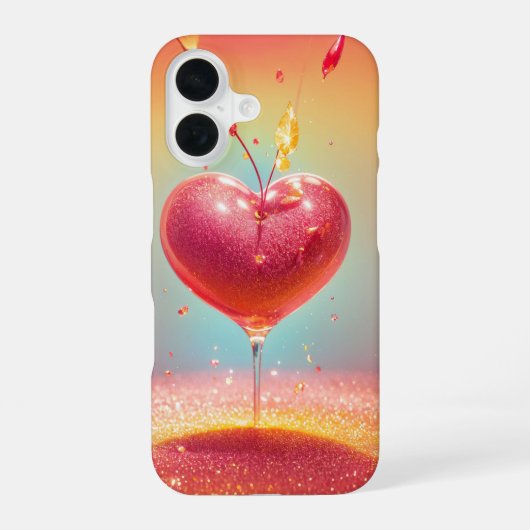 Crystal Heart Cocktail Phone Case iPhone 16ケース (裏面)