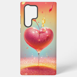 Crystal Heart Cocktail Phone Case Samsung Galaxy S22 Ultraケース