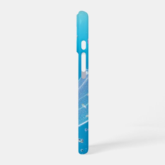 Crystal Heart Light Burst Phone Case iPhone 16ケース (左側面)