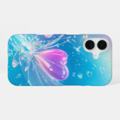 Crystal Heart Light Burst Phone Case iPhone 16ケース (裏面横)
