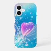 Crystal Heart Light Burst Phone Case iPhone 16ケース (裏面)