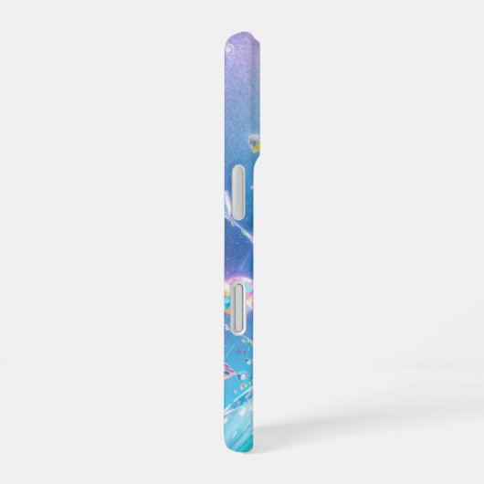 Crystal Heart Light Burst Phone Case iPhone 16ケース (右側面)