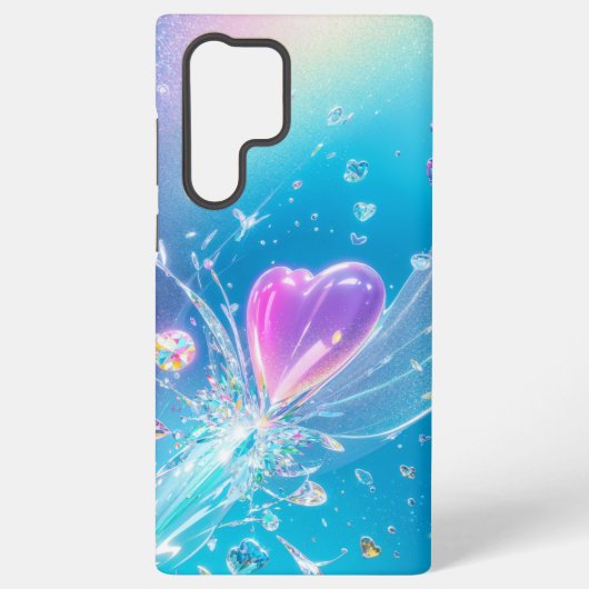 Crystal Heart Light Burst Phone Case Samsung Galaxyケース (裏面)