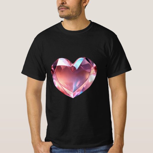 Crystal Heartbeat: Glass Heart Apparel Design Tシャツ (正面)