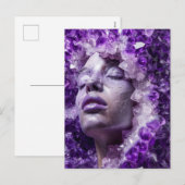 Crystal Mask Woman Adorned with Mineral amethyst C シーズンポストカード (正面/裏面)