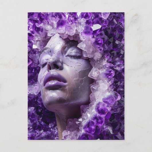 Crystal Mask Woman Adorned with Mineral amethyst C シーズンポストカード (正面)