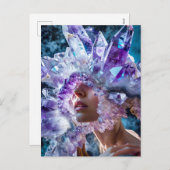 Crystal Mask Woman Adorned with Mineral amethyst C シーズンポストカード (正面/裏面)