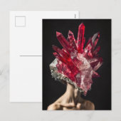 Crystal Mask Woman Adorned with Mineral Crystals シーズンポストカード (正面/裏面)