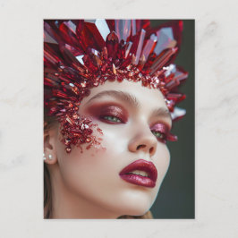 Crystal Mask Woman Adorned with Mineral Crystals シーズンポストカード