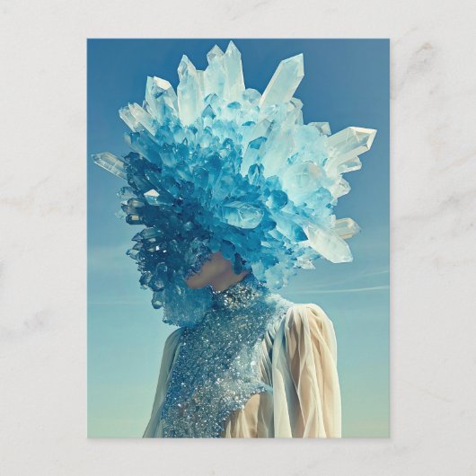 Crystal Mask Woman Adorned with Mineral Crystals シーズンポストカード (正面)